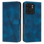 For Motorola Edge 40 Dream Triangle Leather Phone Case with Lanyard(Blue)