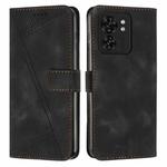 For Motorola Edge 40 Dream Triangle Leather Phone Case with Lanyard(Black)