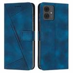 For Motorola Moto G14 Dream Triangle Leather Phone Case with Lanyard(Blue)