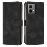 For Motorola Edge 40 Neo Dream Triangle Leather Phone Case with Lanyard(Black)