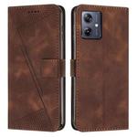 For Motorola Moto G54 Dream Triangle Leather Phone Case with Lanyard(Brown)