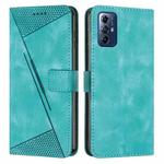 For Motorola Moto G Play 2024 Dream Triangle Leather Phone Case with Lanyard(Green)