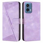 For Motorola Moto G Play 5G 2024/Moto G 5G 2024 Dream Triangle Leather Phone Case with Lanyard(Purple)