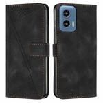 For Motorola Moto G Play 5G 2024/Moto G 5G 2024 Dream Triangle Leather Phone Case with Lanyard(Black)