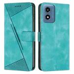 For Motorola Moto G04/G24 Dream Triangle Leather Phone Case with Lanyard(Green)