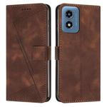 For Motorola Moto G04/G24 Dream Triangle Leather Phone Case with Lanyard(Brown)