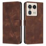 For Motorola Edge 50 Pro Dream Triangle Leather Phone Case with Lanyard(Brown)