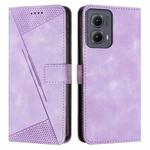 For Motorola Edge 2024 Dream Triangle Leather Phone Case with Lanyard(Purple)