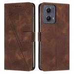 For Motorola Edge 2024 Dream Triangle Leather Phone Case with Lanyard(Brown)