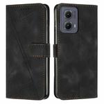 For Motorola Edge 2024 Dream Triangle Leather Phone Case with Lanyard(Black)