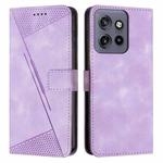 For Motorola Edge 50 Neo Dream Triangle Leather Phone Case with Lanyard(Purple)