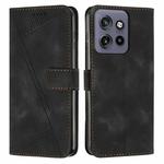 For Motorola Edge 50 Neo Dream Triangle Leather Phone Case with Lanyard(Black)