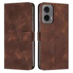 For Motorola Moto G35 Dream Triangle Leather Phone Case with Lanyard(Brown)