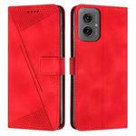 For Motorola Moto G55 Dream Triangle Leather Phone Case with Lanyard(Red)