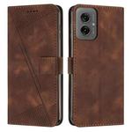 For Motorola Moto G55 Dream Triangle Leather Phone Case with Lanyard(Brown)