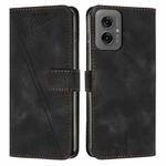 For Motorola Moto G55 Dream Triangle Leather Phone Case with Lanyard(Black)