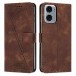 For Motorola Moto G05 Dream Triangle Leather Phone Case with Lanyard(Brown)