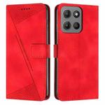 For Motorola Moto G15 Dream Triangle Leather Phone Case with Lanyard(Red)