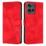 For Motorola Moto G 5G 2025 Dream Triangle Leather Phone Case with Lanyard(Red)