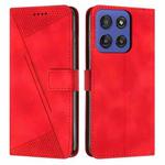 For Motorola Edge 60 Fusion Dream Triangle Leather Phone Case with Lanyard(Red)