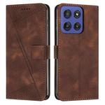 For Motorola Moto G Stylus 5G 2025 Dream Triangle Leather Phone Case with Lanyard(Brown)