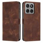 For Motorola Edge 60 Pro Dream Triangle Leather Phone Case with Lanyard(Brown)