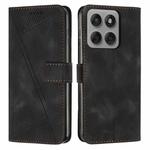 For Motorola Edge 60 Pro Dream Triangle Leather Phone Case with Lanyard(Black)