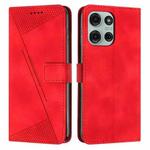 For Motorola Moto G56 5G Dream Triangle Leather Phone Case with Lanyard(Red)