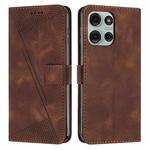 For Motorola Moto G86 5G Dream Triangle Leather Phone Case with Lanyard(Brown)