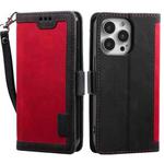 For iPhone 15 Pro Max Retro Splicing Horizontal Flip Leather Phone Case(Red)