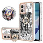 For Motorola Moto G53 / G23 / G13 Electroplating Dual-side IMD Phone Case with Ring Holder(Totem Elephant)