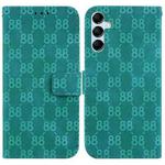 For Samsung Galaxy M14 Double 8-shaped Embossed Leather Phone Case(Green)