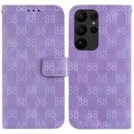 For Samsung Galaxy S23 Ultra 5G Double 8-shaped Embossed Leather Phone Case(Purple)