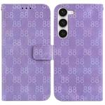 For Samsung Galaxy S23 5G Double 8-shaped Embossed Leather Phone Case(Purple)