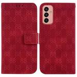 For Samsung Galaxy M13 4G Double 8-shaped Embossed Leather Phone Case(Red)