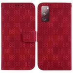 For Samsung Galaxy S20 FE 4G / 5G Double 8-shaped Embossed Leather Phone Case(Red)