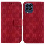 For Samsung Galaxy M53 5G Double 8-shaped Embossed Leather Phone Case(Red)