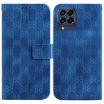 For Samsung Galaxy M33 5G Double 8-shaped Embossed Leather Phone Case(Blue)