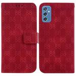 For Samsung Galaxy M52 5G Double 8-shaped Embossed Leather Phone Case(Red)