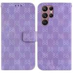 For Samsung Galaxy S22 Ultra 5G Double 8-shaped Embossed Leather Phone Case(Purple)