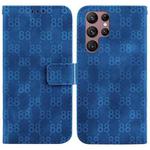 For Samsung Galaxy S22 Ultra 5G Double 8-shaped Embossed Leather Phone Case(Blue)