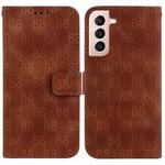 For Samsung Galaxy S22+ 5G Double 8-shaped Embossed Leather Phone Case(Brown)