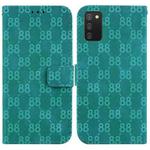 For Samsung Galaxy A03s EU 166.5mm Double 8-shaped Embossed Leather Phone Case(Green)
