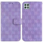 For Samsung Galaxy A22 5G Double 8-shaped Embossed Leather Phone Case(Purple)