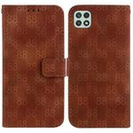 For Samsung Galaxy A22 5G Double 8-shaped Embossed Leather Phone Case(Brown)