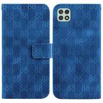 For Samsung Galaxy A22 5G Double 8-shaped Embossed Leather Phone Case(Blue)