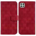 For Samsung Galaxy A22 5G Double 8-shaped Embossed Leather Phone Case(Red)