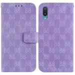 For Samsung Galaxy A02 / M02 4G Indian Double 8-shaped Embossed Leather Phone Case(Purple)