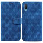 For Samsung Galaxy A02 / M02 4G Indian Double 8-shaped Embossed Leather Phone Case(Blue)