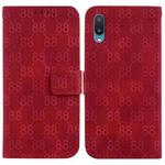 For Samsung Galaxy A02 / M02 4G Indian Double 8-shaped Embossed Leather Phone Case(Red)